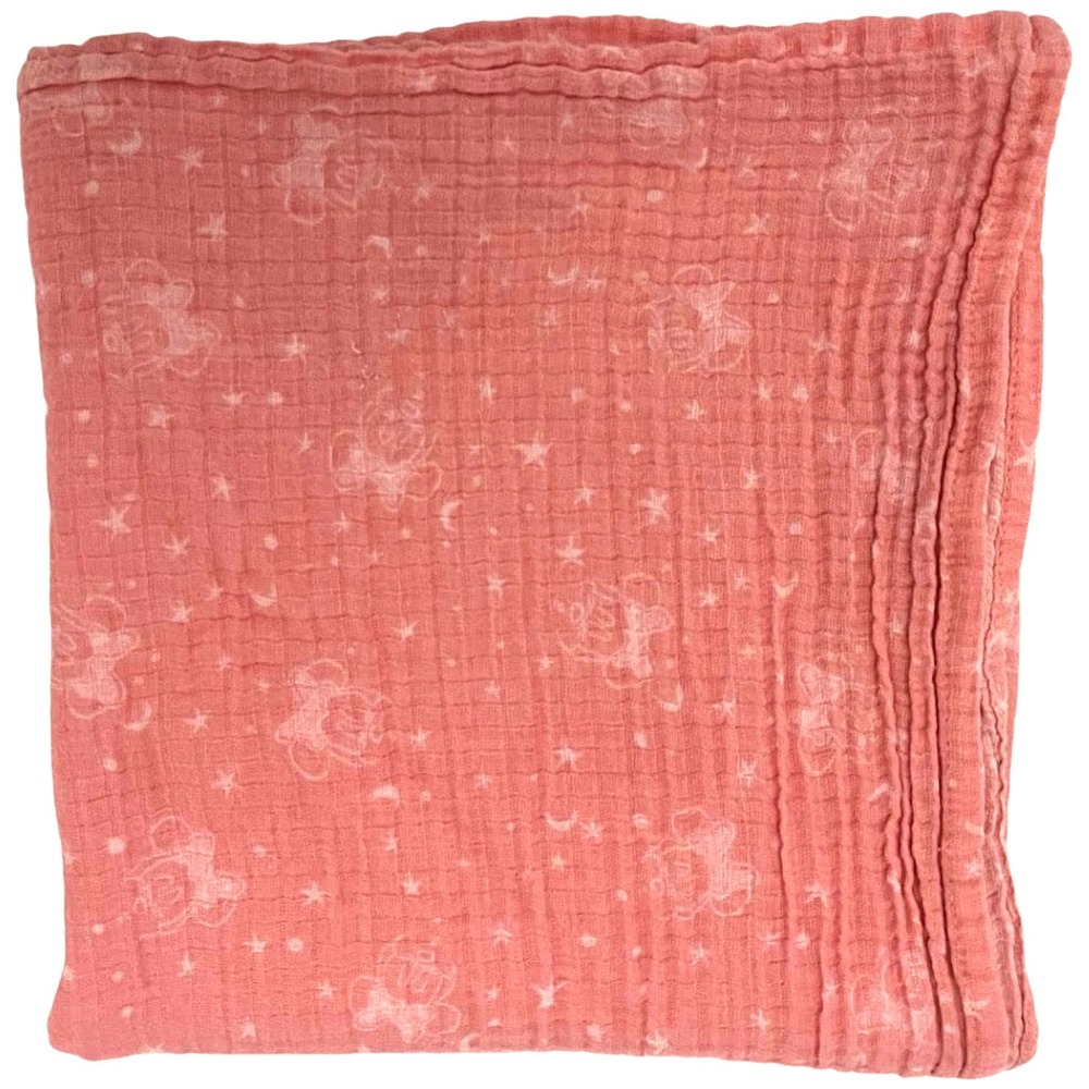 Aden Anais Pink Minnie Mouse Stars Disney Baby Swaddle Blanket Cotton Moon Girl